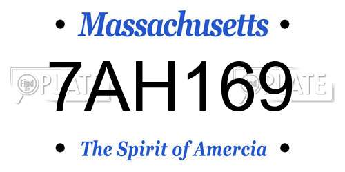 7AH169 Massachusetts License Plate