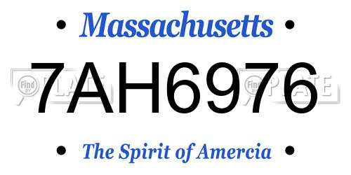 7AH6976 Massachusetts License Plate