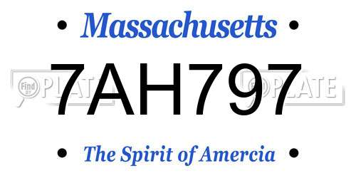 7AH797 Massachusetts License Plate