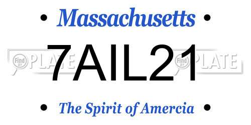 7AIL21 Massachusetts License Plate