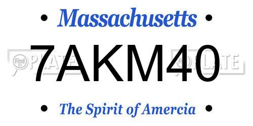 7AKM40 Massachusetts License Plate