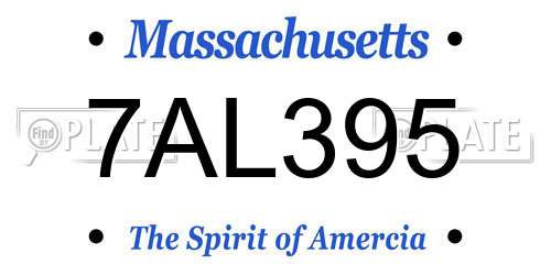 7AL395 Massachusetts License Plate