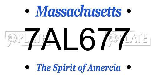 7AL677 Massachusetts License Plate