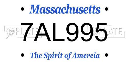7AL995 Massachusetts License Plate