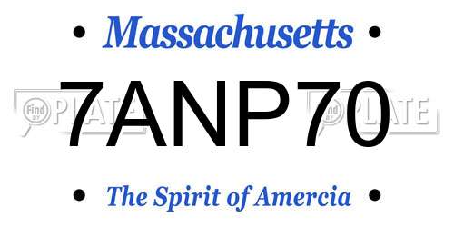 7ANP70 Massachusetts License Plate
