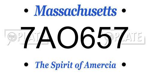 7AO657 Massachusetts License Plate