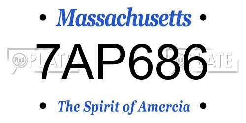 7AP686 Massachusetts License Plate