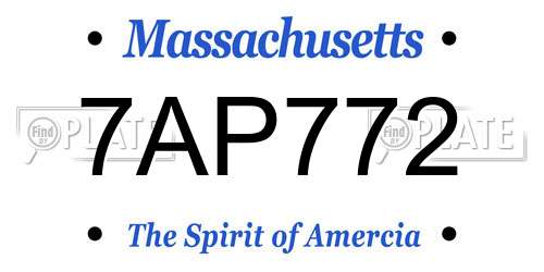 7AP772 Massachusetts License Plate