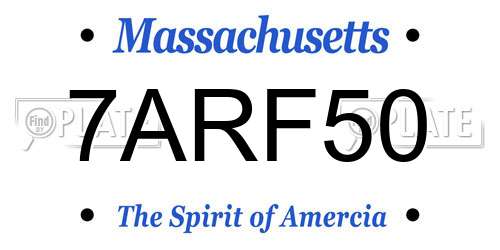 7ARF50 Massachusetts License Plate