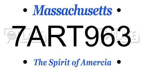 7ART963 Massachusetts License Plate