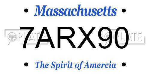 7ARX90 Massachusetts License Plate
