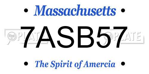 7ASB57 Massachusetts License Plate