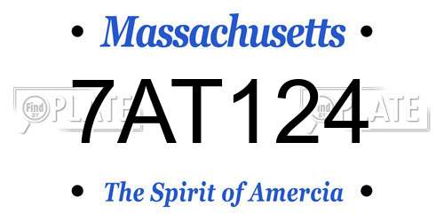 7AT124 Massachusetts License Plate