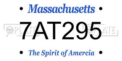 7AT295 Massachusetts License Plate