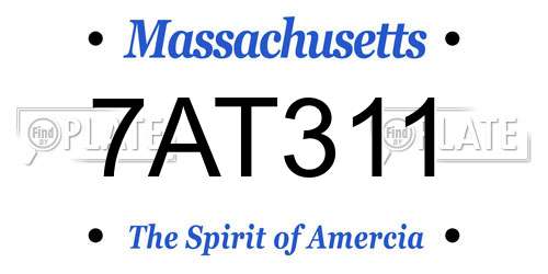 7AT311 Massachusetts License Plate