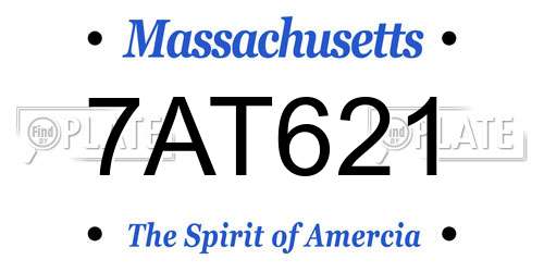 7AT621 Massachusetts License Plate