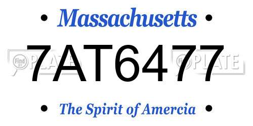 7AT6477 Massachusetts License Plate