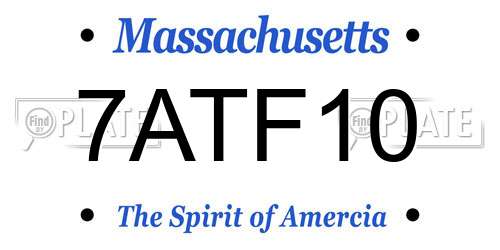 7ATF10 Massachusetts License Plate