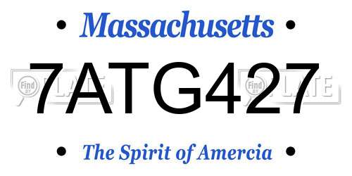 7ATG427 Massachusetts License Plate
