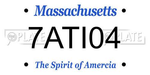 7ATI04 Massachusetts License Plate