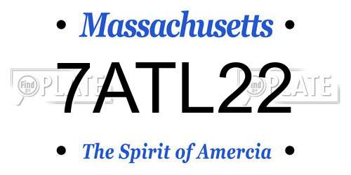 7ATL22 Massachusetts License Plate