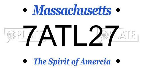 7ATL27 Massachusetts License Plate