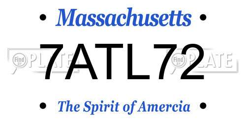 7ATL72 Massachusetts License Plate