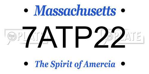 7ATP22 Massachusetts License Plate