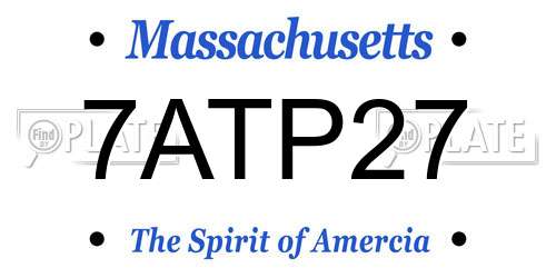 7ATP27 Massachusetts License Plate