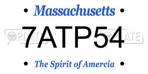 7ATP54 Massachusetts License Plate