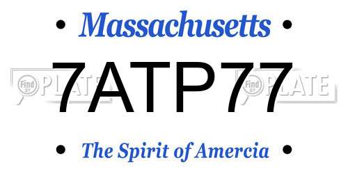 7ATP77 Massachusetts License Plate