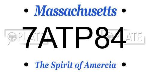 7ATP84 Massachusetts License Plate