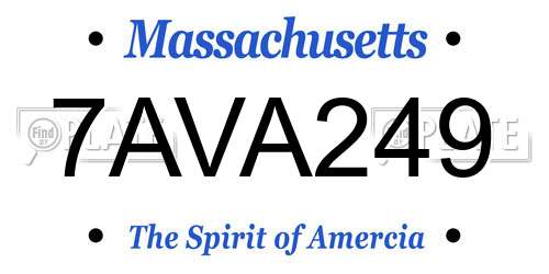 7AVA249 Massachusetts License Plate