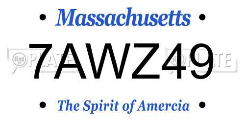 7AWZ49 Massachusetts License Plate