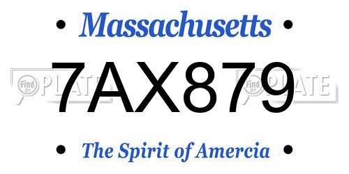 7AX879 Massachusetts License Plate