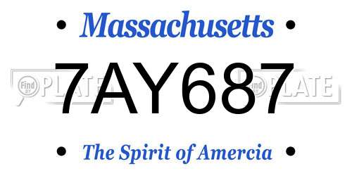 7AY687 Massachusetts License Plate