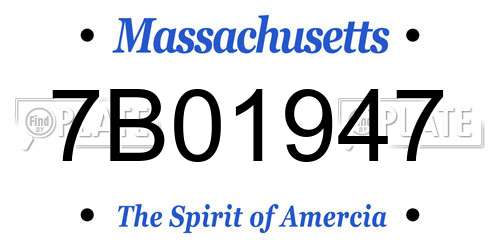 7B01947 Massachusetts License Plate