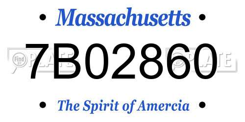 7B02860 Massachusetts License Plate