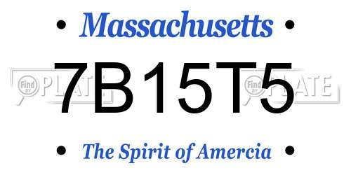 7B15T5 Massachusetts License Plate