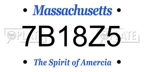 7B18Z5 Massachusetts License Plate