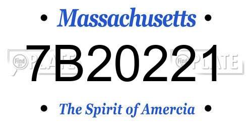 7B20221 Massachusetts License Plate