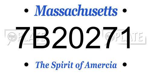 7B20271 Massachusetts License Plate