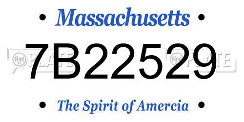 7B22529 Massachusetts License Plate