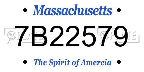 7B22579 Massachusetts License Plate