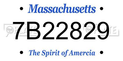7B22829 Massachusetts License Plate
