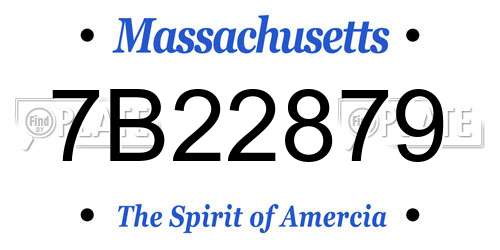 7B22879 Massachusetts License Plate