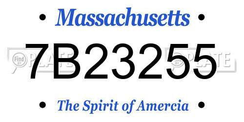 7B23255 Massachusetts License Plate
