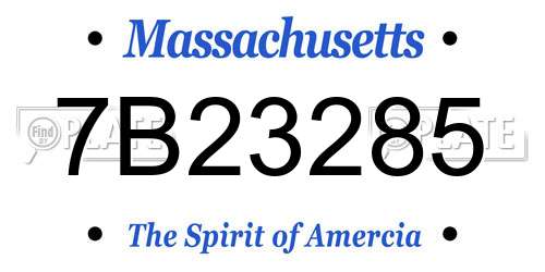7B23285 Massachusetts License Plate