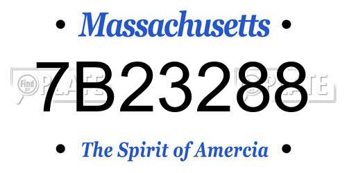 7B23288 Massachusetts License Plate