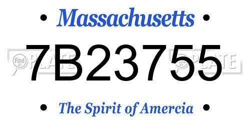7B23755 Massachusetts License Plate